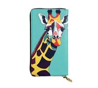 YYHWHJDE Colorful Giraffe Fans Lovers Prints Portafoglio lungo pochette in pelle Progettato per ragazze e donne alla moda elegante e personalizzato 19 x 10,5 cm, nero, taglia unica, Nero , Taglia