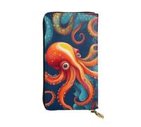 YYHWHJDE Colorful Octopus Picture Portafoglio lungo pochette in pelle Progettato per ragazze e donne alla moda elegante e personalizzato 19 x 10,5 cm, nero, taglia unica, Nero , Taglia unica