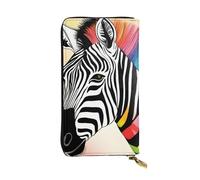 YYHWHJDE Colorful Rainbow Zebra Picture Leather lunga pochette portafoglio Progettato per ragazze e donne alla moda elegante e personalizzato 19 x 10,5 cm, nero, taglia unica, Nero , Taglia unica