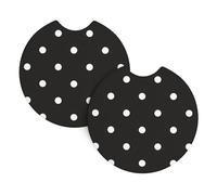 YYHWHJDE Confezione da 2 sottobicchieri con stampa a pois bianchi e neri, il regalo premuroso per i nuovi conducenti e gli amanti dei viaggi su strada, protezione e stile in neoprene di alta qualità