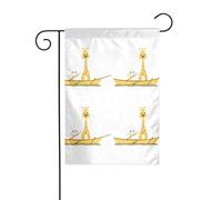 YYHWHJDE Coniglio e giraffa remare una barca Stampe Giardino Bandiera Cortile Decorazione 30,5 x 45,7 cm Spessore moda