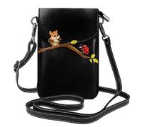 YYHWHJDE Conversazione tra coccinella e scoiattolo stampa piccola borsa a tracolla in pelle per telefono da donna, impermeabile e durevole