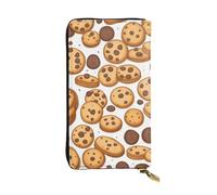 YYHWHJDE Cookies Food Chocolate Chip Biscuits Picture Portafoglio lungo pochette in pelle Progettato per ragazze e donne alla moda elegante e personalizzato 19 x 10,5 cm, nero, taglia unica, Nero ,