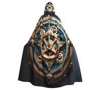 YYHWHJDE Cool Steampunk Gears Stampa Halloween Adulto Mantello Con Cappuccio per Feste ed Eventi In Costume