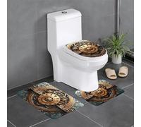 YYHWHJDE Cool Steampunk Ingranaggi Immagine antiscivolo tappetino tre pezzi set bagno tappeto antiscivolo durevole