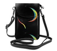 YYHWHJDE Corvi sopra la piccola borsa del telefono di vibrazione di vibrazione della borsa di cuoio delle donne delle stampe dell'arcobaleno, impermeabile e durevole