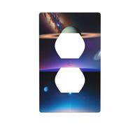 YYHWHJDE Cosmic Saturn Picture - Pannello di copertura per presa elettrica a doppia presa, resistente agli urti e durevole, 11,4 x 7 cm