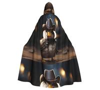 YYHWHJDE Cowboy anatroccolo stampe Halloween adulto mantello con cappuccio per feste e costumi