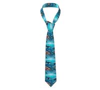 YYHWHJDE Cravatta da uomo con motivo balene sotto il mare per affari, uso quotidiano, lavoro, compleanni, matrimoni, feste, banchetti, facile da pulire, 140 x 7 cm