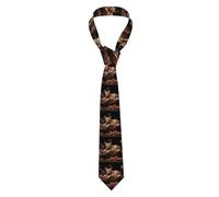 YYHWHJDE Cravatta da uomo con motivo leopardo con gatto in un albero morto, morbida e confortevole, per affari, tutti i giorni, lavoro, compleanni, matrimoni, feste, banchetti, 140 x 8 cm, facile da