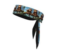 YYHWHJDE - Cravatta sportiva con due scimmie, asciugatura rapida, traspirante, per donne, ragazze e uomini, allenamento, leggero, traspirante