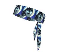 YYHWHJDE - Cravatta sportiva con motivo lupo sotto la luna, asciugatura rapida, traspirante, per donne, ragazze e uomini, allenamento, leggero, traspirante