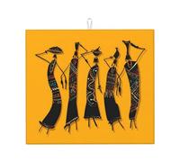 YYHWHJDE Creative African Culture Prints, tappetino scolapiatti da cucina in microfibra assorbente, strato antiscivolo con stampa vivace resistente allo sbiadimento, ideale per la protezione degli