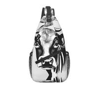 YYHWHJDE Cross Chest Bag Diagonally - Borsa a tracolla di qualità, resistente e spaziosa, per uomini e donne, stampa mucca bianca e nera, taglia unica, Nero , Taglia unica