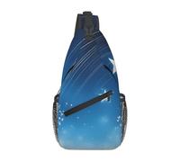 YYHWHJDE Cross Chest Bag Diagonally - Borsa a tracolla di qualità, resistente e spaziosa, per uomini e donne, stampa cielo stellato blu, nero, taglia unica, Nero , Taglia unica