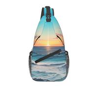 YYHWHJDE Cross Chest Bag Diagonally - Borsa a tracolla di qualità, resistente e spaziosa, per uomini e donne, stampa con immagini oceaniche, nera, taglia unica, Nero , Taglia unica