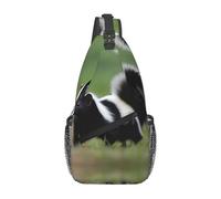 YYHWHJDE Cross Chest Bag Diagonally - Borsa a tracolla di qualità, resistente e spaziosa, per uomini e donne, stampa Skunk, nera, taglia unica, Nero , Taglia unica