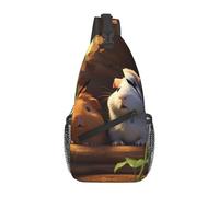 YYHWHJDE Cross Chest Bag Diagonally - Borsa a tracolla di qualità, resistente e spaziosa, per uomini e donne, con stampa di porcellini d'India, nera, taglia unica, Nero , Taglia unica