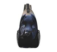 YYHWHJDE Cross Chest Bag Diagonally - Borsa a tracolla di qualità, resistente e spaziosa, per uomini e donne, con stampa di cuccioli di labrador nero, taglia unica, Nero , Taglia unica