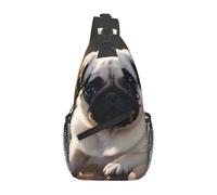 YYHWHJDE Cross Chest Bag Diagonally - Borsa a tracolla di qualità, resistente e spaziosa, per uomini e donne, cuccioli di carlino, nero, taglia unica, Nero , Taglia unica