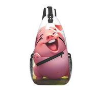 YYHWHJDE Cross Chest Bag Diagonally - Borsa a tracolla di qualità, resistente e spaziosa, per uomini e donne, motivo divertente maialino, nero, taglia unica, Nero , Taglia unica