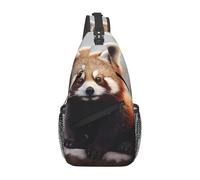 YYHWHJDE Cross Chest Bag Diagonally - Borsa a tracolla di qualità, resistente e spaziosa, per uomini e donne, stampa panda rosso, nero, taglia unica, Nero , Taglia unica