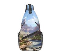 YYHWHJDE Cross Chest Bag Diagonally - Borsa a tracolla di qualità, resistente e spaziosa, per uomini e donne, motivo Grand Canyon, nero, taglia unica, Nero , Taglia unica
