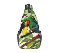 YYHWHJDE Cross Chest Bag Diagonally - Borsa a tracolla di qualità, resistente e spaziosa, per uomini e donne, stampa con becco toccantropicale, nera, taglia unica, Nero , Taglia unica