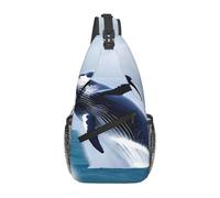 YYHWHJDE Cross Chest Bag Diagonally - Borsa a tracolla di qualità, resistente e spaziosa per uomini e donne balene in mare, immagine nera, taglia unica, Nero , Taglia unica