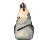 YYHWHJDE Cross Chest Bag Diagonally - Borsa a tracolla di qualità, resistente e spaziosa per uomini e donne Sansui, stampa aziendale giapponese, nera, taglia unica, Nero , Taglia unica