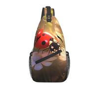YYHWHJDE Cross Chest Bag Diagonally - Borsa a tracolla di qualità, resistente e spaziosa, per uomini e donne, bella stampa coccinella, nera, taglia unica, Nero , Taglia unica
