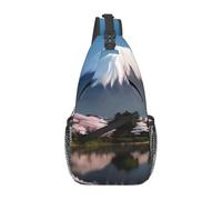YYHWHJDE Cross Chest Bag Diagonally - Borsa a tracolla di qualità, resistente e spaziosa per uomini e donne Monte Fuji all'inizio della primavera, colore nero, taglia unica, Nero , Taglia unica