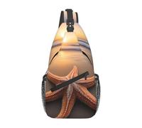 YYHWHJDE Cross Chest Bag Diagonally - Borsa a tracolla di qualità, resistente e spaziosa, per uomini e donne, stampa con stelle marine, oceano, spiaggia, nero, taglia unica, Nero , Taglia unica