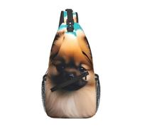YYHWHJDE Cross Chest Bag Diagonally - Borsa a tracolla di qualità, resistente e spaziosa, per uomini e donne, cuccioli di Pomerania e stampe a punti, nero, taglia unica, Nero , Taglia unica