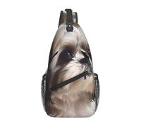 YYHWHJDE Cross Chest Bag Diagonally - Borsa a tracolla di qualità, resistente e spaziosa per uomini e donne con immagine di cani Shih Tzu, nera, taglia unica, Nero , Taglia unica