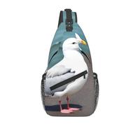 YYHWHJDE Cross Chest Bag Diagonally - Borsa a tracolla di qualità, resistente e spaziosa, per uomini e donne, con graziosa stampa di gabbiani, nera, taglia unica, Nero , Taglia unica