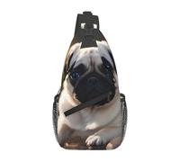 YYHWHJDE Cross Chest Bag Diagonally - Borsa a tracolla di qualità, resistente e spaziosa, per uomini e donne, cuccioli, motivo carlino, nero, taglia unica, Nero , Taglia unica