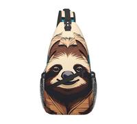 YYHWHJDE Cross Chest Bag Diagonally - Borsa a tracolla di qualità, resistente e spaziosa, per uomini e donne, divertente stampa musicale con bradipo, nera, taglia unica, Nero , Taglia unica