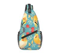 YYHWHJDE Cross Chest Bag Diagonally - Borsa a tracolla di qualità, resistente e spaziosa, per uomini e donne, con simpatica stampa di calopsitta, nera, taglia unica, Nero , Taglia unica