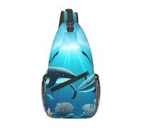 YYHWHJDE Cross Chest Bag Diagonally - Borsa a tracolla di qualità, resistente e spaziosa, per uomini e donne, motivo balene sotto il mare, nero, taglia unica, Nero , Taglia unica