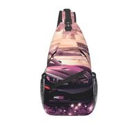 YYHWHJDE Cross Chest Bag Diagonally - Borsa a tracolla di qualità, resistente e spaziosa, per uomini e donne, auto sportiva vicino al mare, colore nero, taglia unica, Nero , Taglia unica