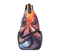 YYHWHJDE Cross Chest Bag Diagonally - Borsa a tracolla di qualità, resistente e spaziosa per uomini e donne con immagine di tentacoli di polipo, nero, taglia unica, Nero , Taglia unica