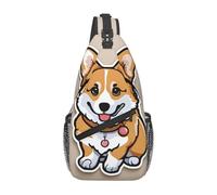 YYHWHJDE Cross Chest Bag Diagonally - Borsa a tracolla di qualità, resistente e spaziosa, per uomini e donne, simpatica immagine corgi, nera, taglia unica, Nero , Taglia unica