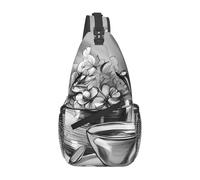 YYHWHJDE Cross Chest Bag Diagonally - Borsa a tracolla di qualità, resistente e spaziosa, per uomini e donne, con stampe di tè pomeridiano, nero, taglia unica, Nero , Taglia unica