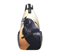 YYHWHJDE Cross Chest Bag Diagonally - Borsa a tracolla di qualità, resistente e spaziosa, per uomini e donne, stampa corvi, nera, taglia unica, Nero , Taglia unica