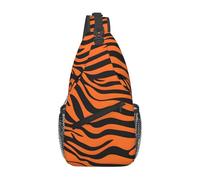 YYHWHJDE Cross Chest Bag Diagonally - Borsa a tracolla di qualità, resistente e spaziosa, per uomini e donne, motivo a strisce tigri, stampa arancione, nero, taglia unica, Nero , Taglia unica