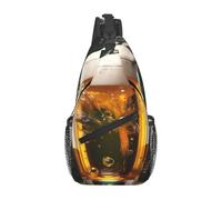 YYHWHJDE Cross Chest Bag Diagonally - Borsa a tracolla di qualità, resistente e spaziosa, per uomini e donne, con stampa a bolle di birra, nera, taglia unica, Nero , Taglia unica