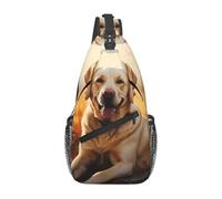 YYHWHJDE Cross Chest Bag Diagonally - Borsa a tracolla di qualità, resistente e spaziosa, per uomini e donne, con stampa di cani Labrador Retriever, nero, taglia unica, Nero , Taglia unica