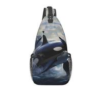 YYHWHJDE Cross Chest Bag Diagonally - Borsa a tracolla di qualità, resistente e spaziosa, per uomini e donne, motivo orca killer, nero, taglia unica, Nero , Taglia unica