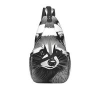 YYHWHJDE Cross Chest Bag Diagonally - Borsa a tracolla di qualità, resistente e spaziosa, per uomini e donne, con graziosa stampa di procioni, nera, taglia unica, Nero , Taglia unica